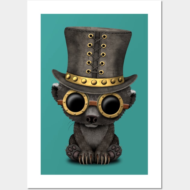 Steampunk Baby Honey Badger Wall Art by jeffbartels